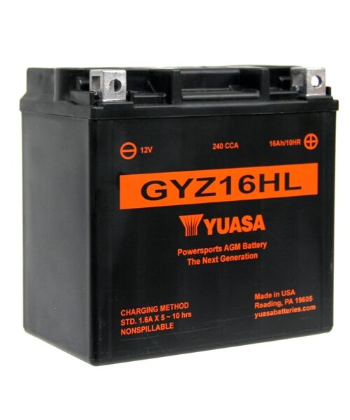 Yuasa Battery Maintenance Free AGM High Performance GYZ16HL