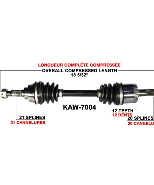 TrakMotive Complete Axle Fits Kawasaki