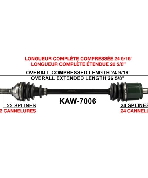 TrakMotive Complete Axle Fits Kawasaki