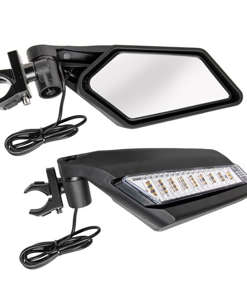 Kimpex Sideview Mirror with Light 1.5"-2" Clamp-On