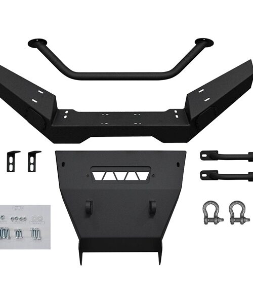 Super ATV Winch Ready Bumper Front - Steel, Diamond texture - Fits Kawasaki