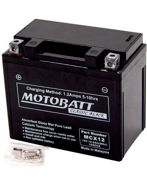 Motobatt Classic Black Battery MCX12
