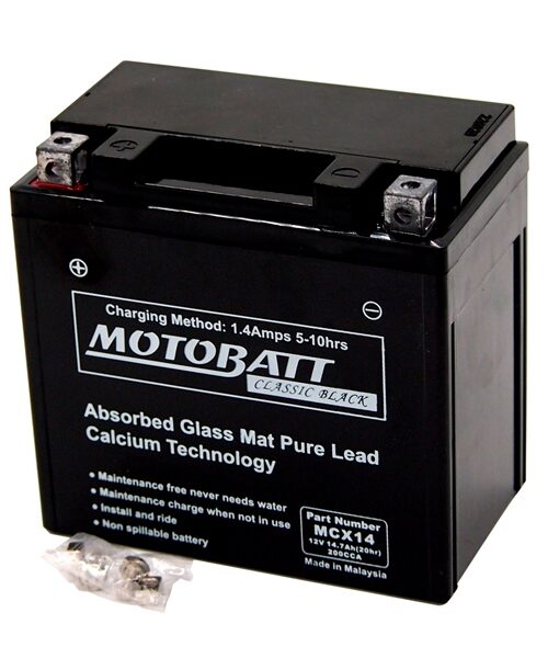 Motobatt Classic Black Battery MCX14