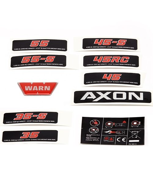 Warn Axon Winch Label
