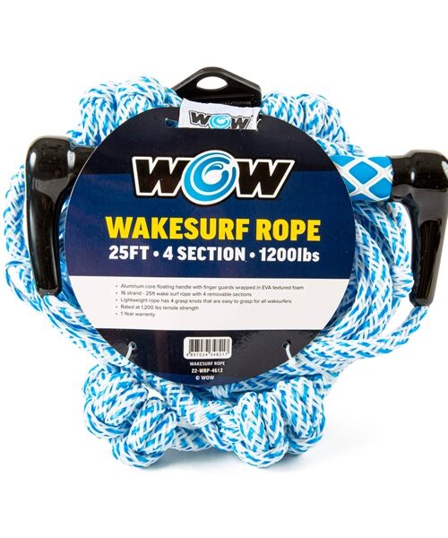 WOW 25' 4-section Wakesurf Rope Tow rope