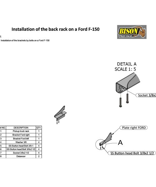 Bison Bumpers Mounting Bracket