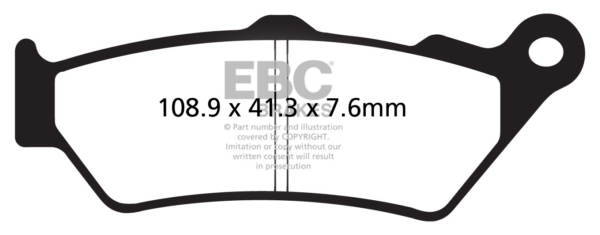 EBC V-Pad Brake Pad Organic - Front Right, Front left, Rear Right, Rear left