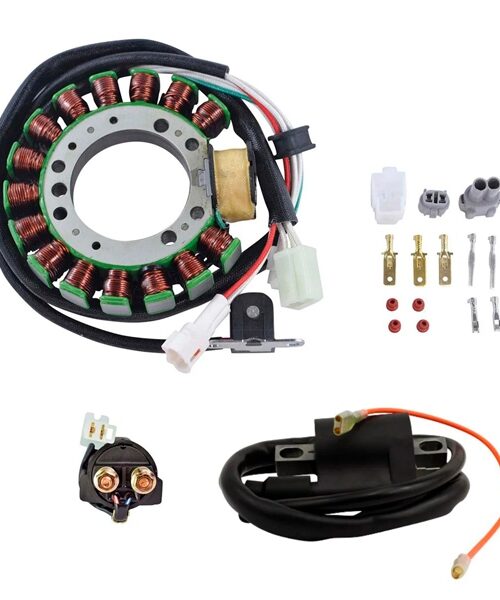 Kimpex HD Stator, External Ignition Coil and Starter Relay Solenoid Switch Kit Fits Yamaha - 345469
