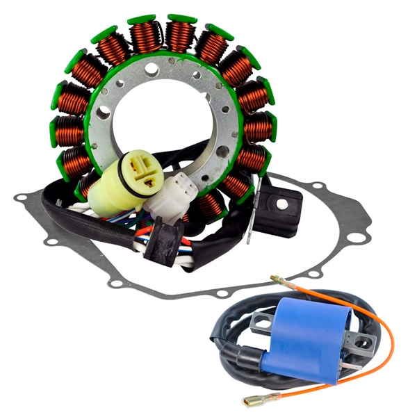 Kimpex HD Stator, External Ignition Coil and Crankcase Cover Gasket Kit Fits Yamaha - 345470
