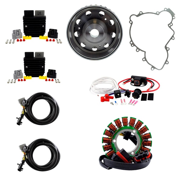 Kimpex HD 900W SPLYT Stator, Regulator, Dual Battery Isolator, Flywheel and Gasket Fits Polaris - 345605